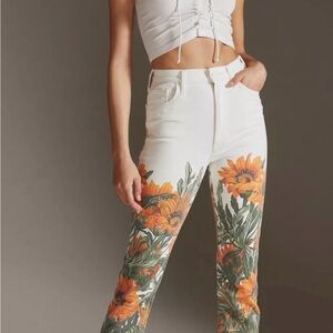 MOTHER High Waisted Rider Ankle jeans  "Water For Flowers" sz 33